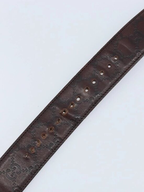 GUCCI GG Canvas Guccissima Belt Leather 45.3\